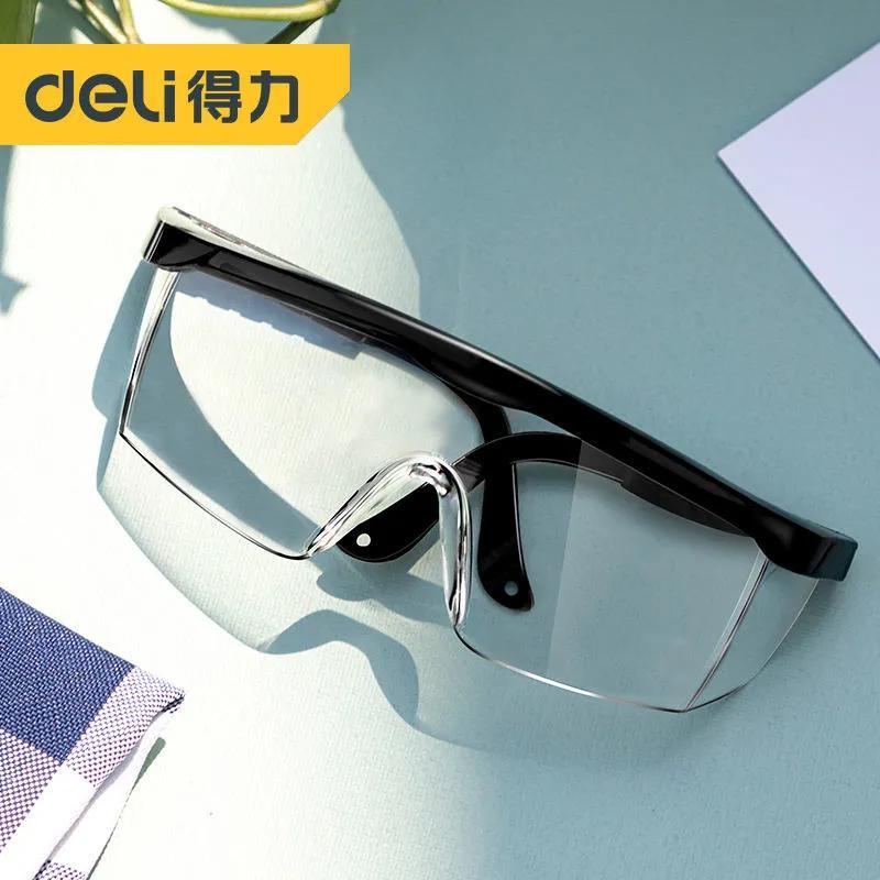 deli goggles travel dustproof windbreak glasses anti-catkin anti-droplet labor protection riding for the elderly unisex