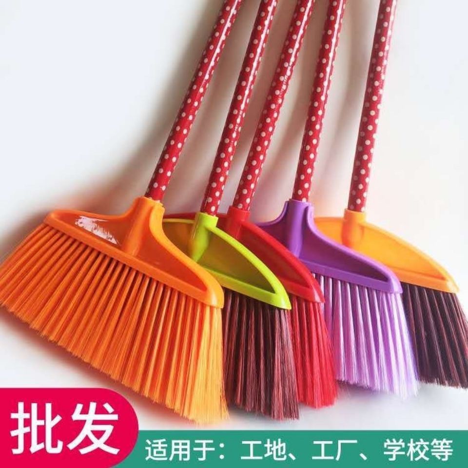 plastic bristle broom household school dormitory classroom sanitation thickened high-quality five-row broom outdoor broom big handle