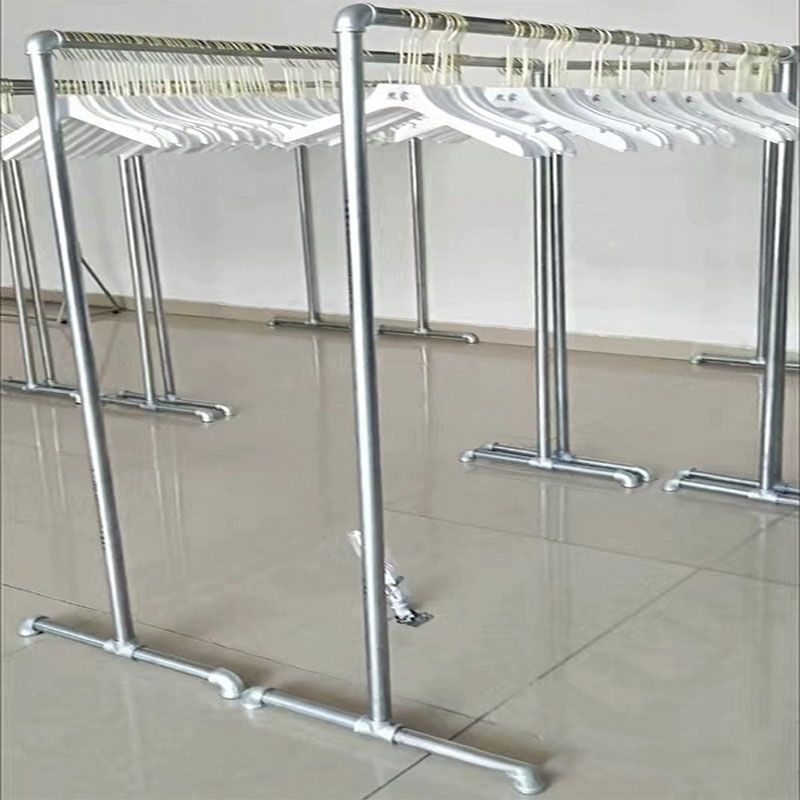 galvanized steel pipe clothes hanger floor vertical thickening windproof balcony clothing rod home standing clothes rack hanger