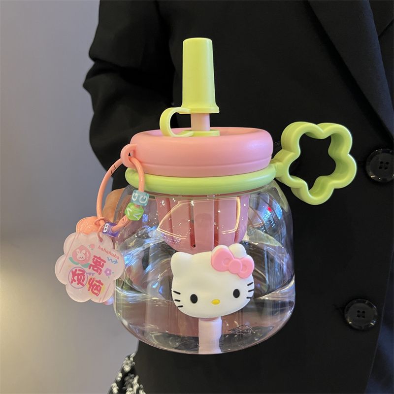 water cup large capacity girls big belly good-looking 2024 new office pot summer online influencer cute straw cup