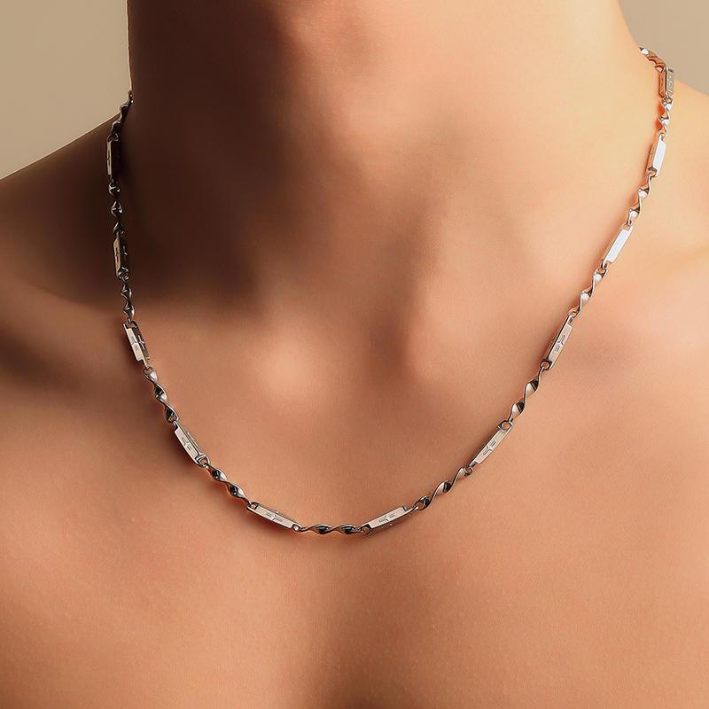 mobius necklace men trendy brands all-match titanium steel chain men‘s non-fading decorative hip hop clavicle chain high street