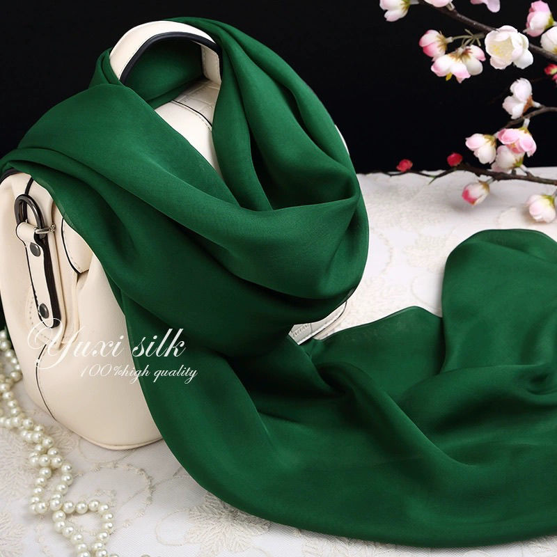 dark green western style silk scarf women‘s spring， autumn and winter scarf silkworm silk scarf fashion classic hot selling product beautiful sun protection