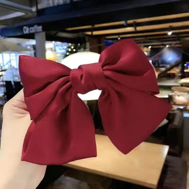 all-match south korea red bow barrettes ins back head hair accessories spring xiaohongshu new headdress clip