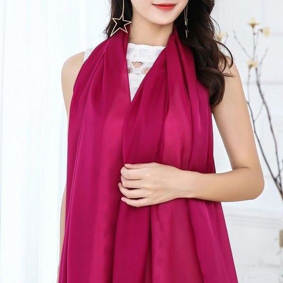 foreign trade dark coffee satin spring and autumn all-match silk chao beauty scarf shawl wholesale