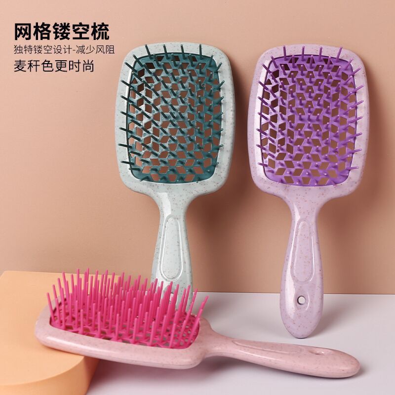 home air cushion massage comb wet dual-use hairdressing fluffy hollow heart honeycomb mesh comb dry hair air bag comb