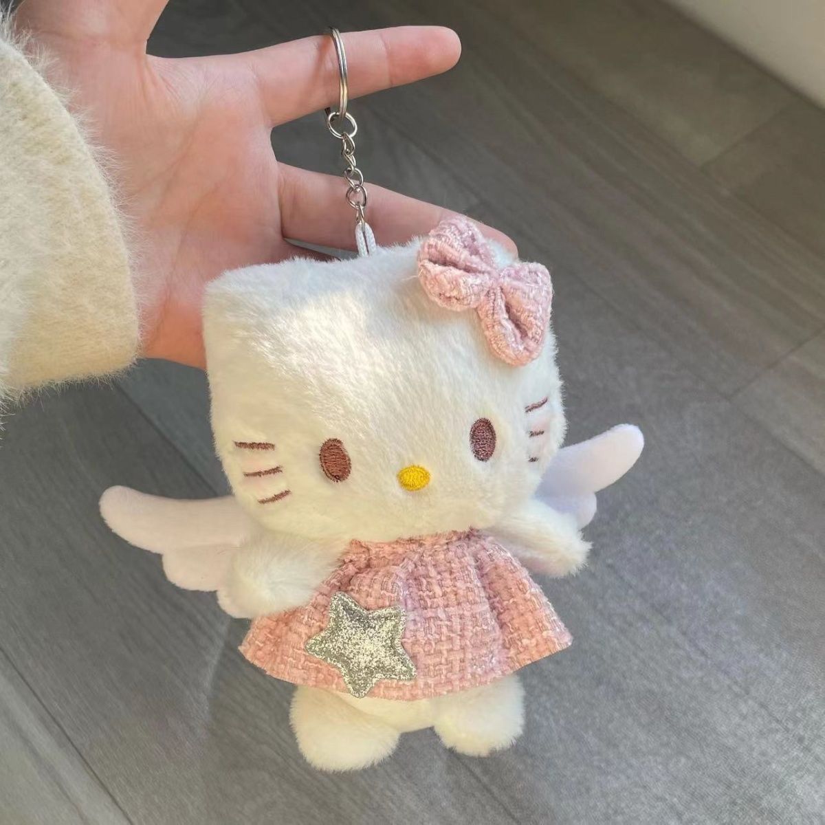 ins girl kitty cute pendant skirt bag plush hang decorations keychain doll gift couple diy