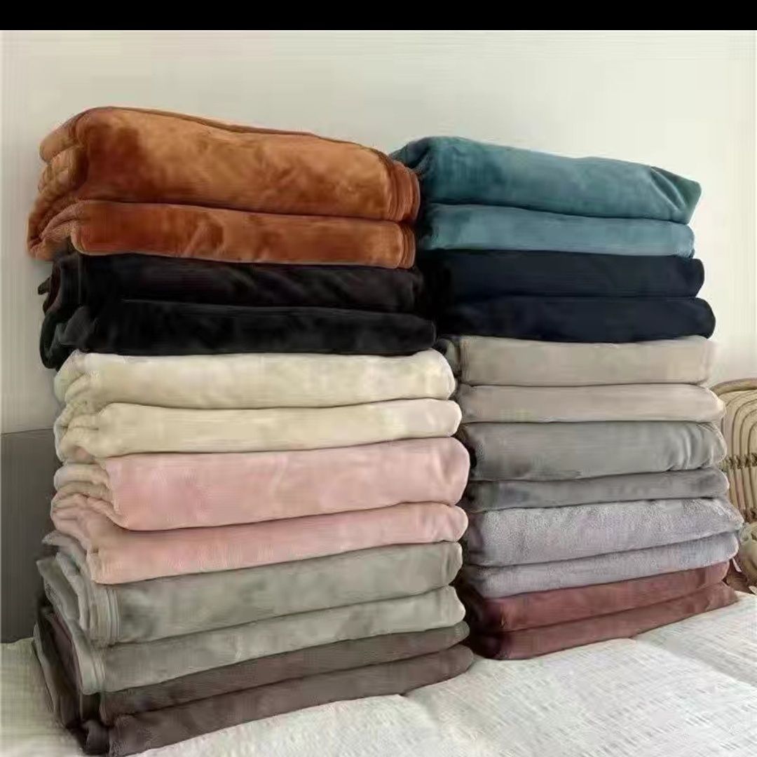 four seasons woolen blanket bed sheet clearance solid color coral fleece blanket sofa cover yoga blanket summer blanket air conditioning blanket