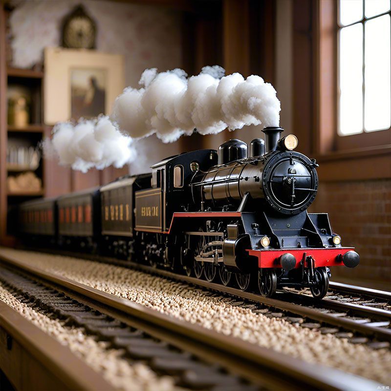 internet-famous and vintage steam train children‘s electric rail car toy simulation high-speed rail model boys birthday gift