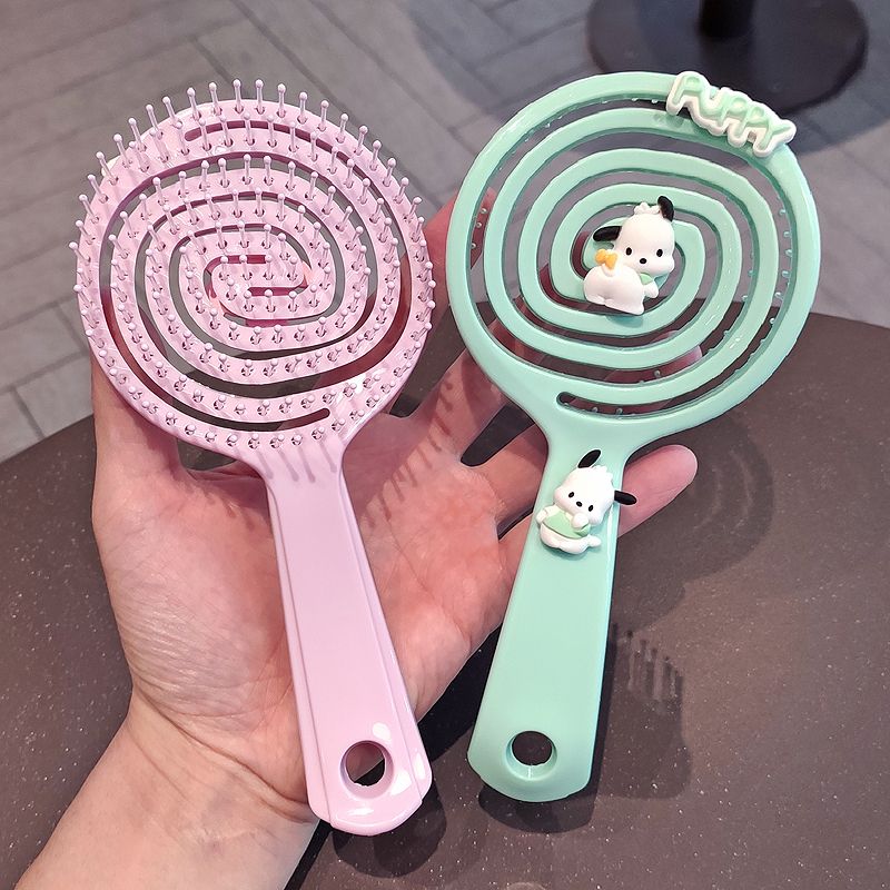 cute cartoon massage comb for women only ribs big curved comb scalp massage fluffy shape artifact not knotted