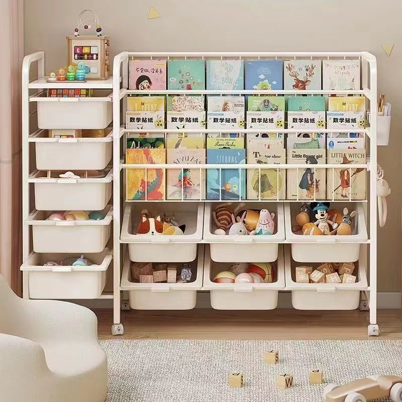 mobile bookshelf home picture book rack children‘s reading baby bookcase multi-layer toy floor storage simple rack