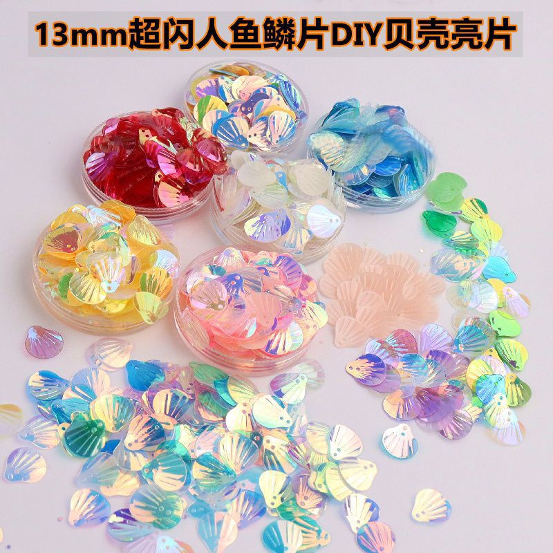 colorful mermaid bright scales shell manicure sequin eye shadow face pasters sequins han chinese clothing hair accessories stickers diy materials