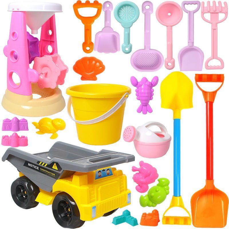 children‘s beach toy suit baby playing in water hourglass ketsumeishi sand digging and playing large shovel beach bucket tools