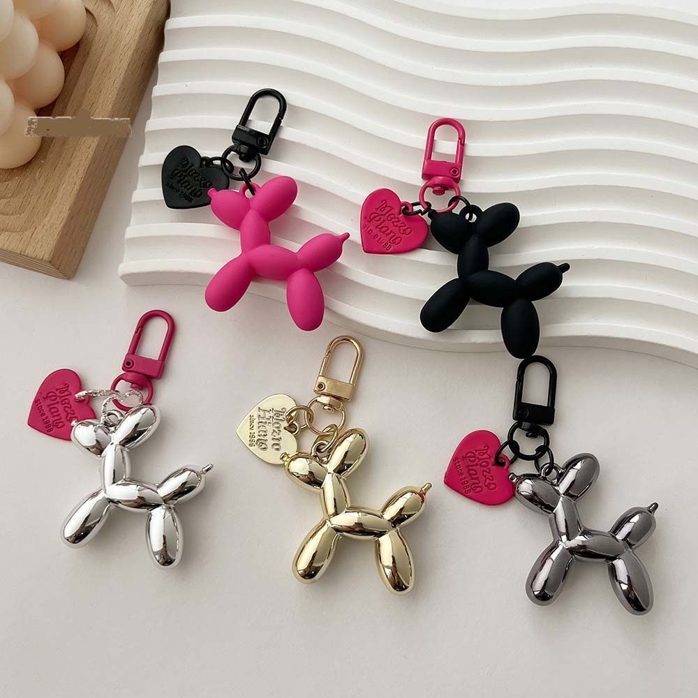 douyin same dopamine puppy pendant rose red black keychain advanced niche handmade balloon dog handbag pendant