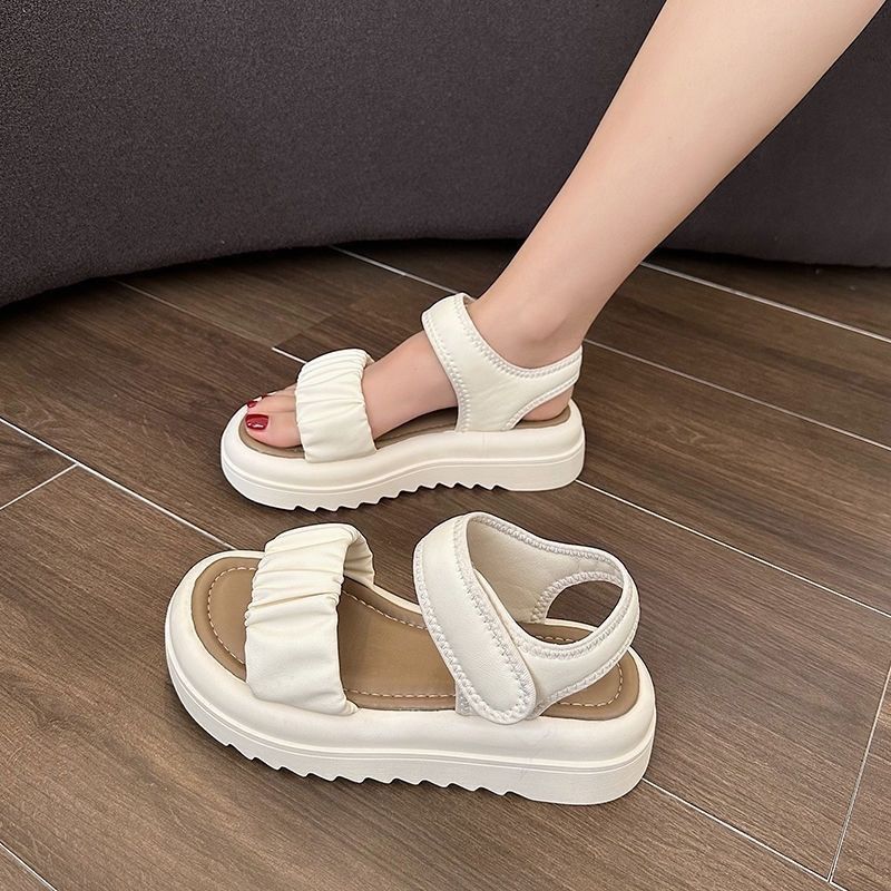 summer 2024 internet celebrity small tall platform elegant beach shoes comfortable ankle-strap buckle sandals