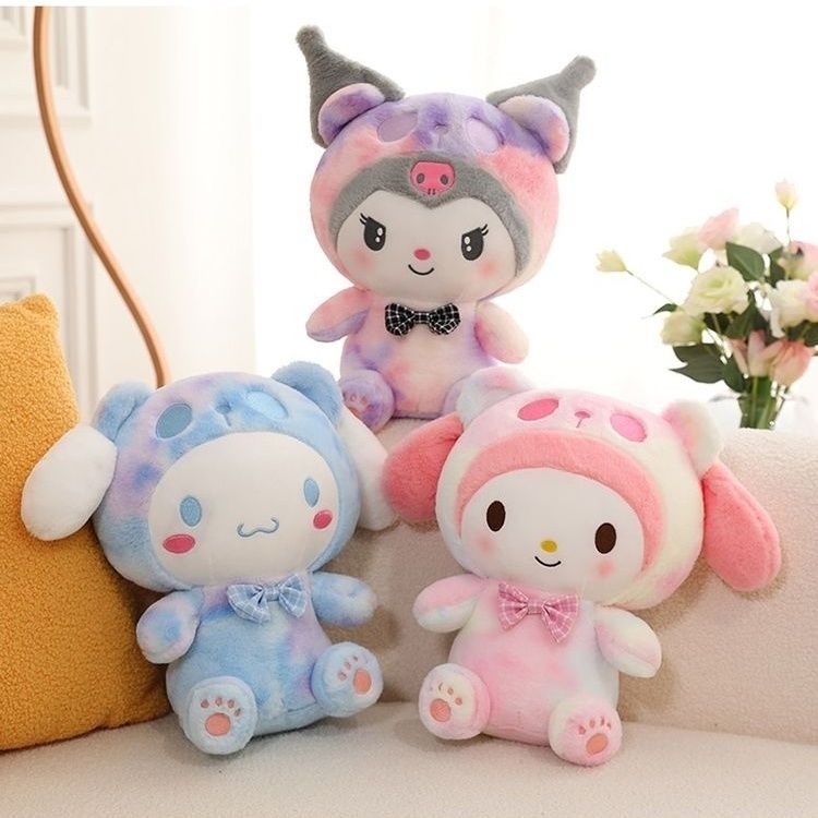 cute clow m tie-dye doll melody doll plush toy cinnamoroll babycinnamoroll birthday gift for girl friend prize claw