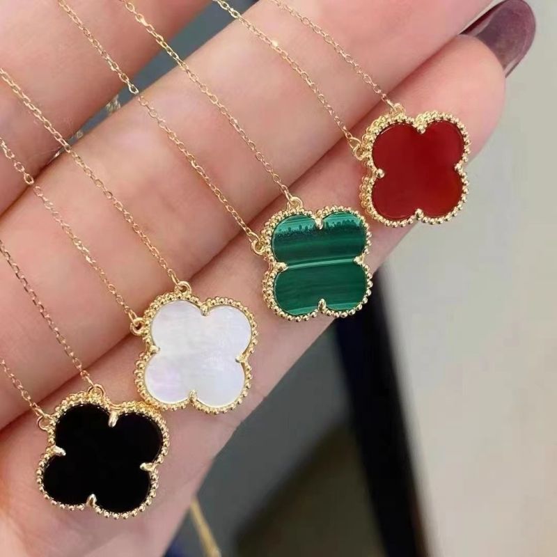 popular four-leaf clover necklace for women titanium steel no fading fashionable all-match simple personality elegant ins style advanced design