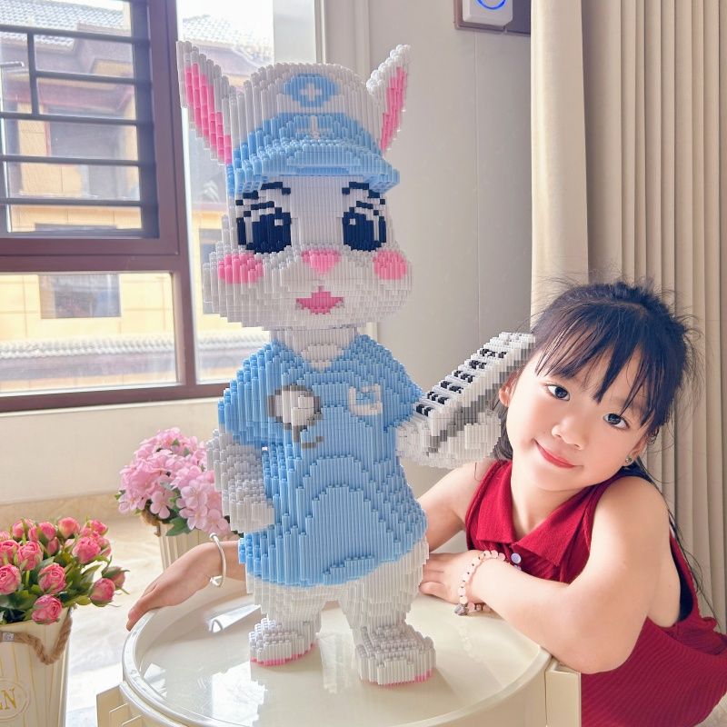 2024 new compatible lego building blocks nurse rabbit children‘s educational toys small particles zootopia gift