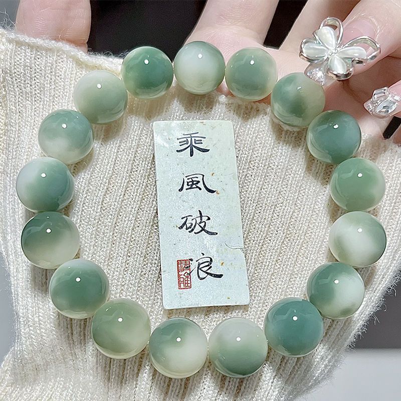 genuine natural green floating flower bodhi bracelet girl pliable temperament student hand toy bodhi root cultural artifact prayer beads bracelet male