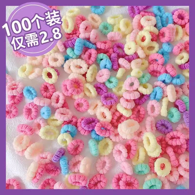 children‘s candy color towel little hair ring headwear girls does not hurt hair rubber bands female hair-binding baby hair rope girl‘s hair rope