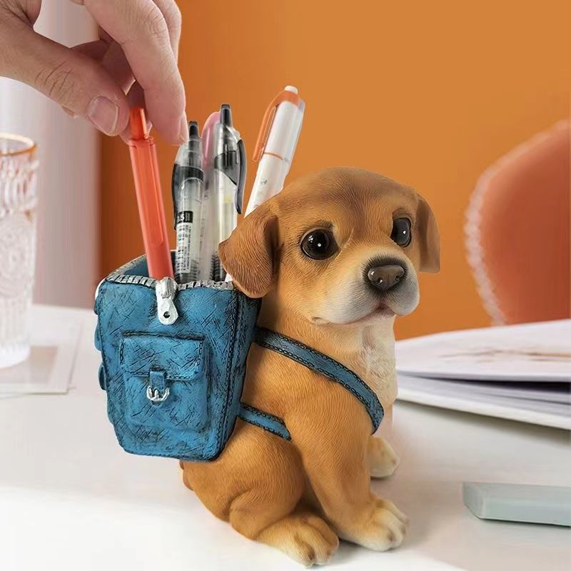 cute puppy pencil vase decoration desktop decoration student stationery boys and girls graduation season birthday gift