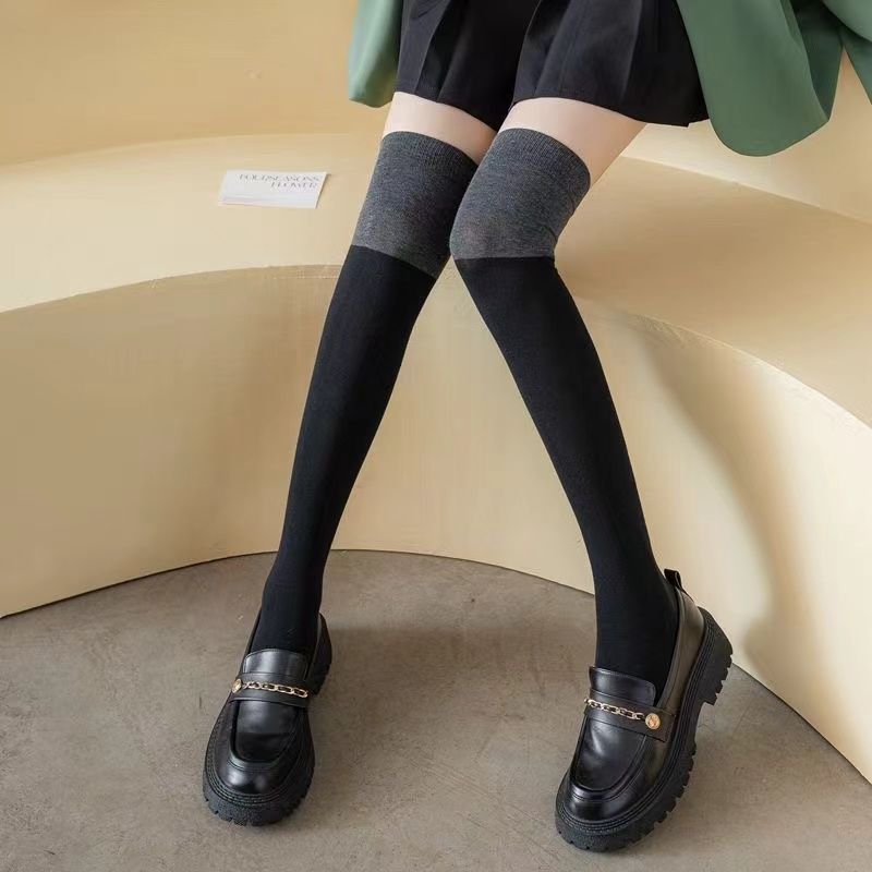 [new customer discount] stockings women‘s autumn new over-the-knee knee high socks color matching personality girl knee socks