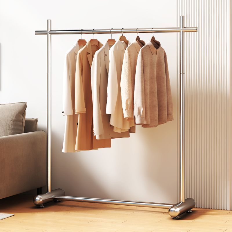 clothing display stand floor stainless steel brushed clothes rack women‘s clothing store hanging island shelf simple display shelf