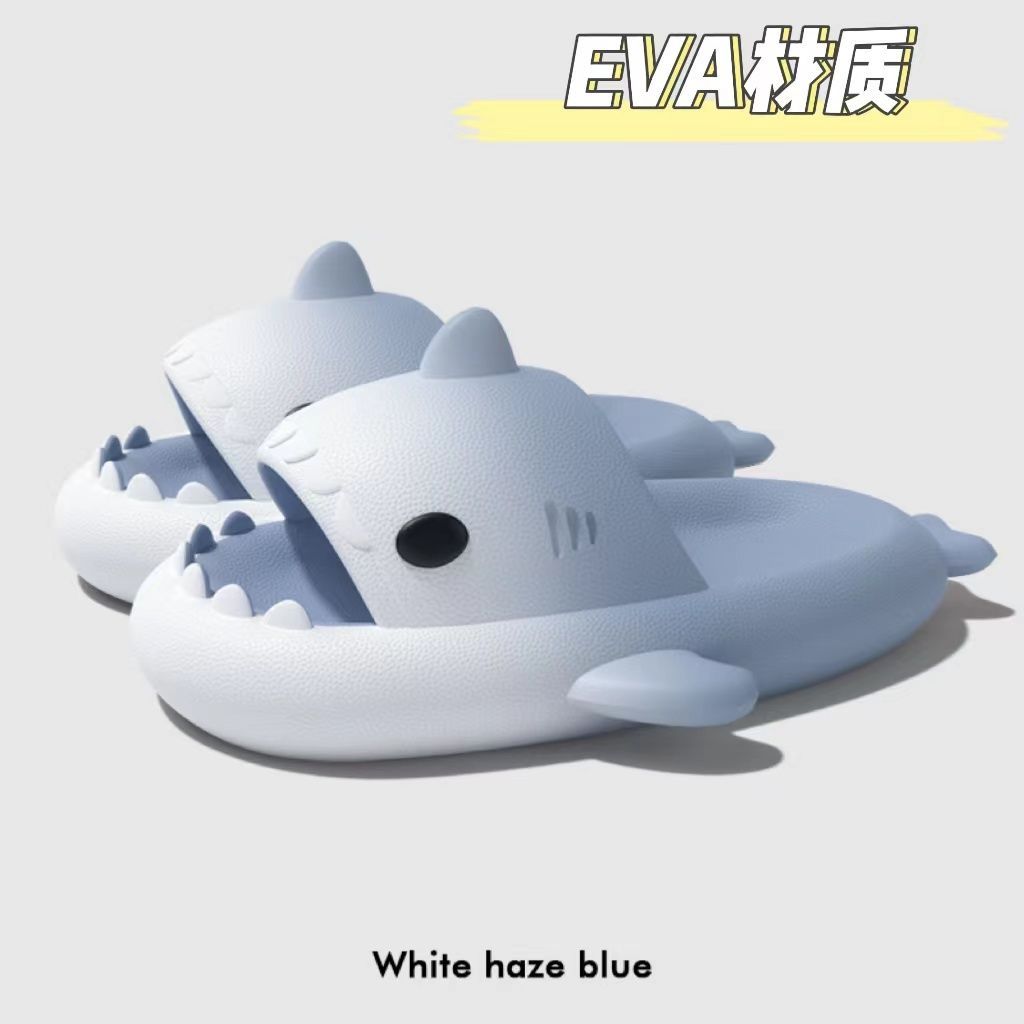 eva genuine gradient shark slippers home outdoor men‘s and women‘s couple parent-child bathroom bath non-slip deodorant slippers