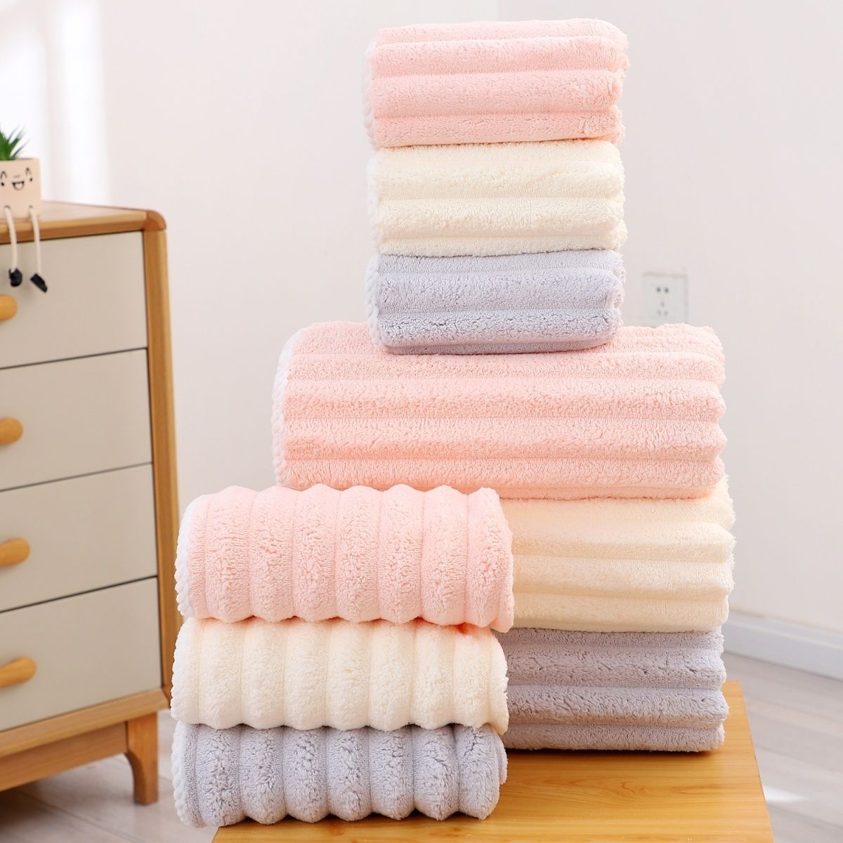 good-looking candy velvet towel water-absorbing quick-drying extra thick towel household and face wash bath couple face wiping towel new