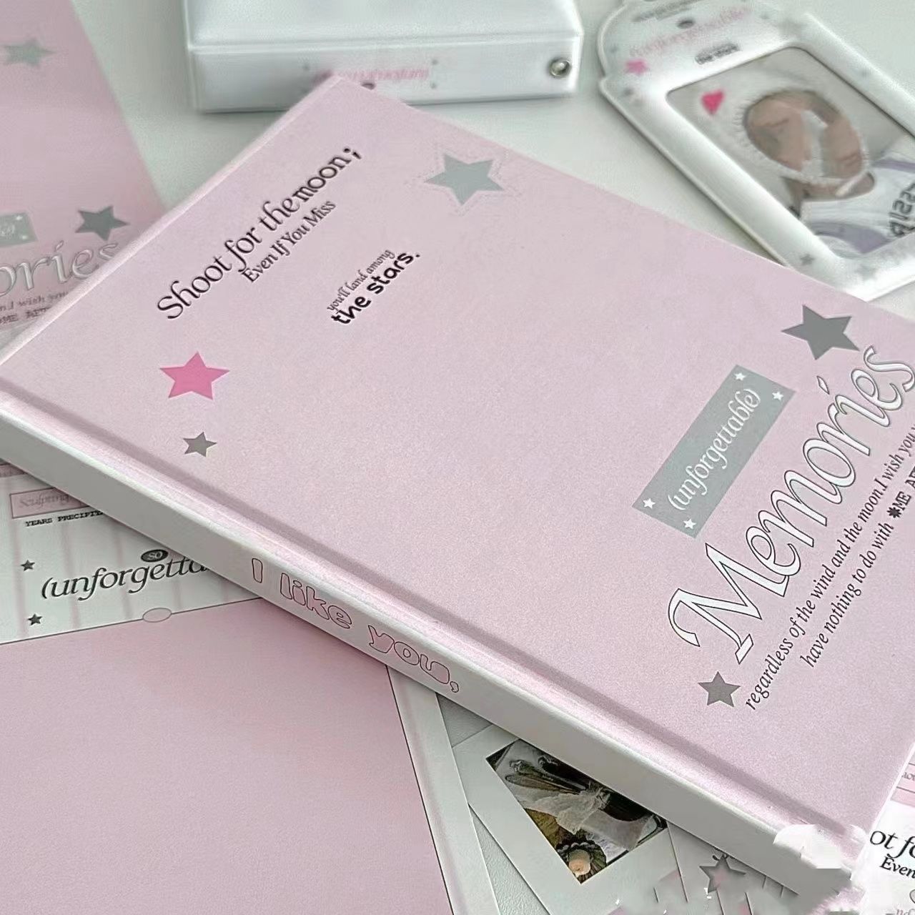 korean style cherry powder ins style notebook good-looking girl heart journal book cute color page student notepad