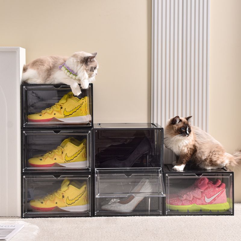 magnetic plastic transparent drawer shoe box shoes storage box dormitory thickened artifact space shoe rack shoe cabinet separate