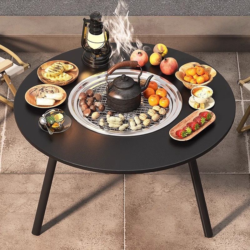 outdoor grill household smoke-free barbecue portable folding barbecue table charcoal barbecue outdoor courtyard stove tea cooking