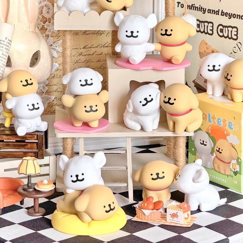 line puppy warm paste stickers blind box hand-made cute cartoon puppy doll doll desktop decoration birthday gift