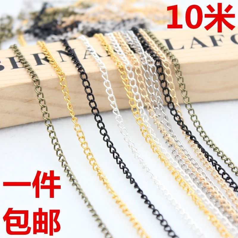 2.5mm10 m diy handmade jewelry accessories material metal chain slim chain iron chain bracelet headdress tassel