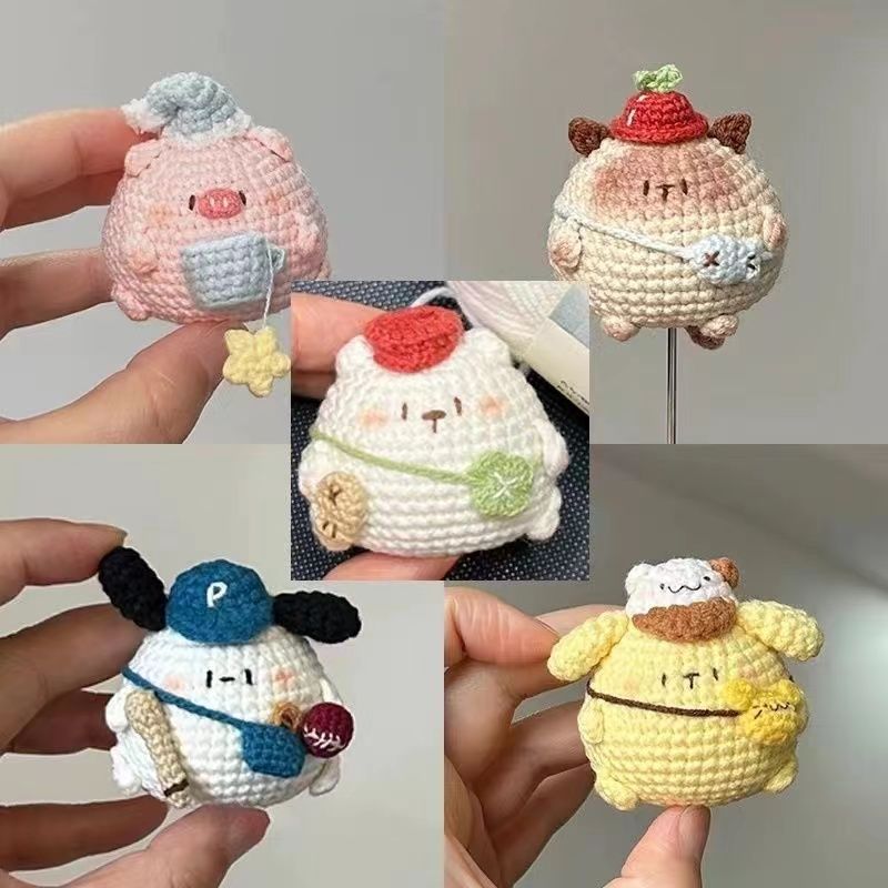 cute doll pendant wool hand-woven diy material package crochet crocheted hand-made gift to kill time