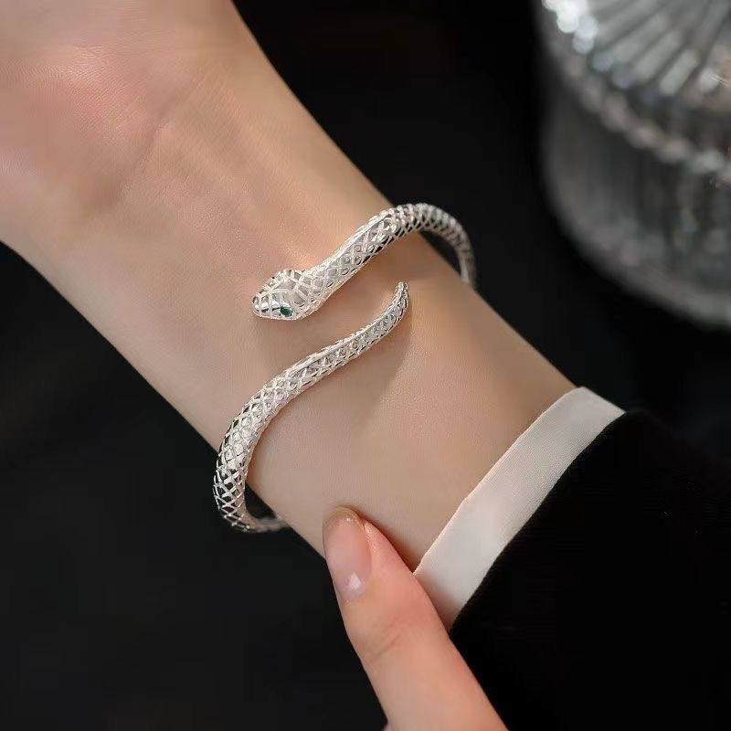 925 sterling silver snake bracelet for women bracelet jewelry fashion personalized opening adjustable bracelet birthday gift for girlfriend