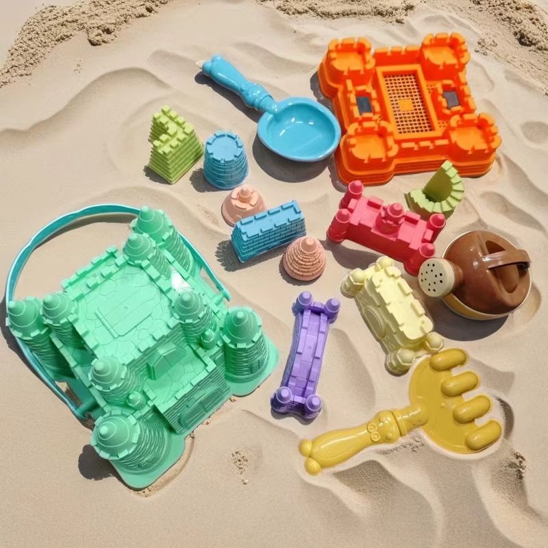 children‘s beach sand playing tools suit baby sand shovel beach toys children pile sandburg barrels castle mold