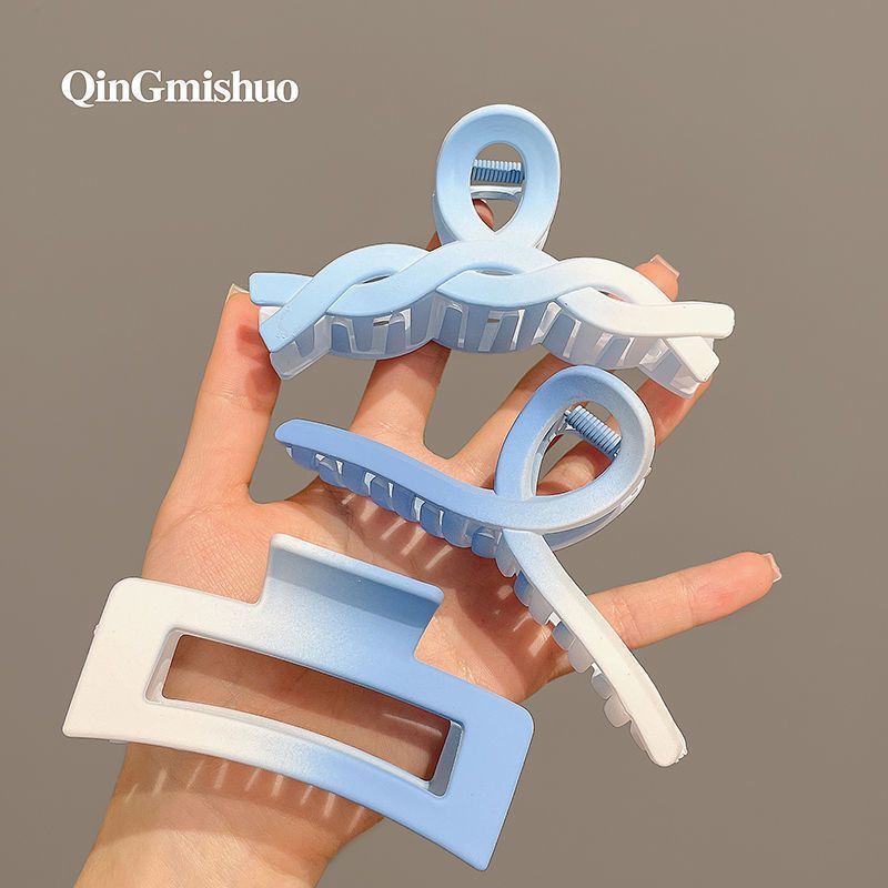 new sweet design sense niche sky blue gradient grip female summer half tied back head plastic shark clip