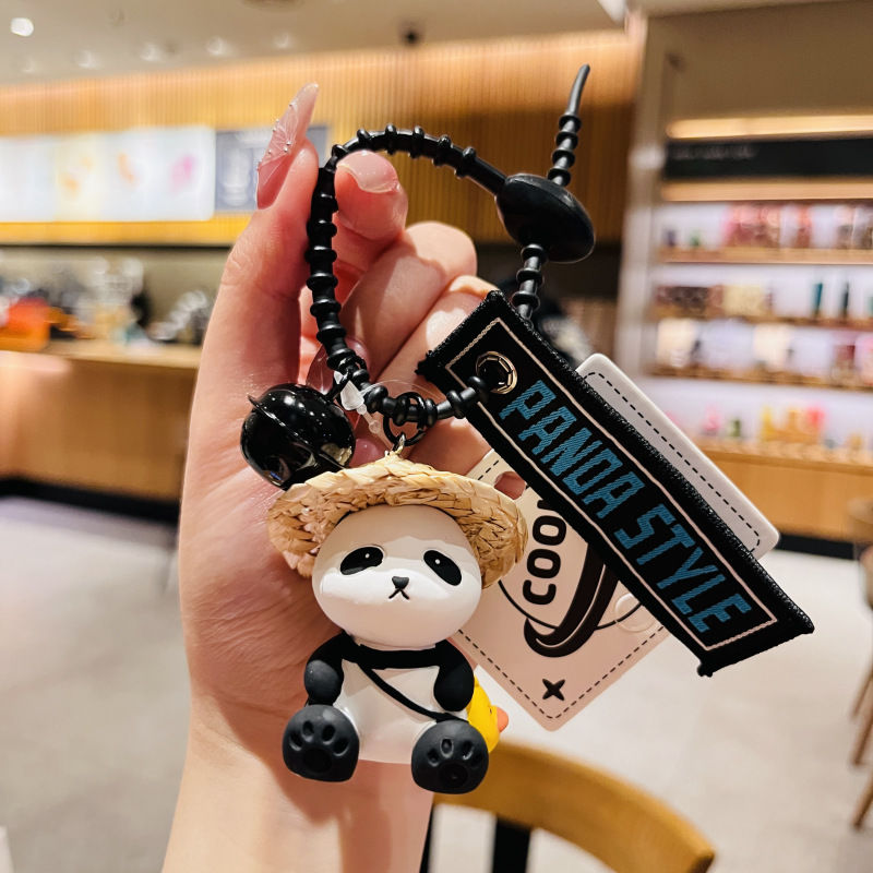 ins genuine chengdu souvenir cultural and creative base souvenir seven straw hat panda key chain peripheral accessories