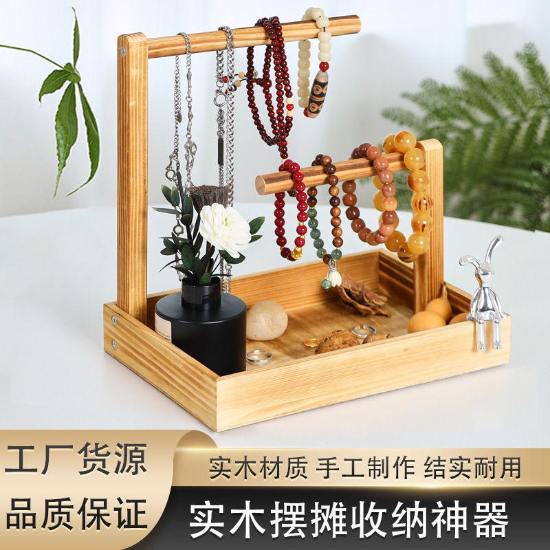 hanging string solid wood key holder buddha beads bracelet watch antique display stand bracelet stand wenwan display collectables-autograph bracelet