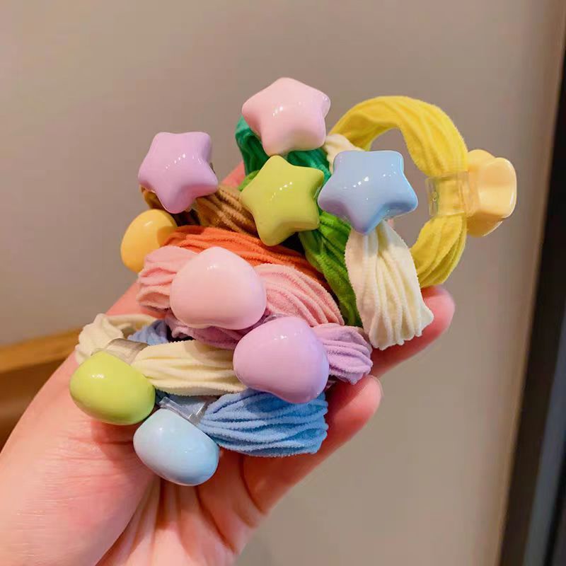 children‘s candy color towel ring girls‘ ponytail bun headband hair ring little girl hair friendly string hair accessories