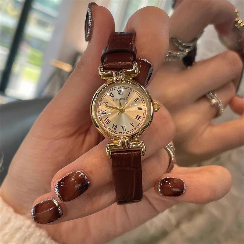 osmanthus small brown watch light luxury minority art watch women‘s middle ancient women‘s gold women‘s 024 new watch