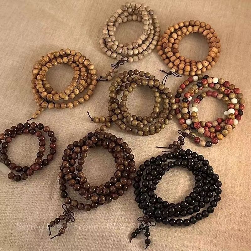 ebony multi-layer string beads twin bracelet women‘s new chinese style high sense men‘s hand toy beads bracelet hand jewelry