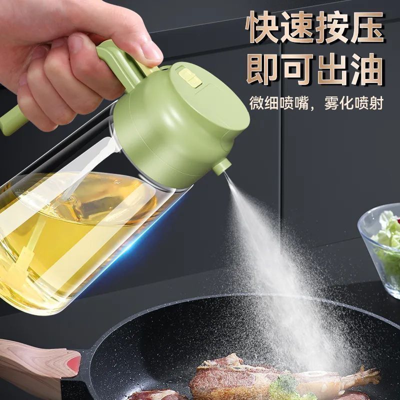 large capacity household oil can two-in-one spray dual-use kitchen special oiler high-grade glass oiler