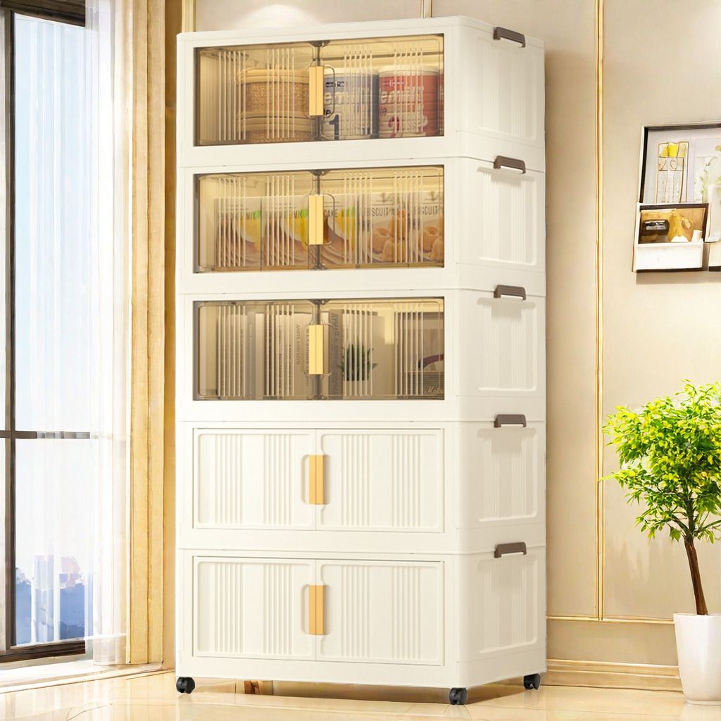 installation-free folding storage cabinet movable storage cabinet baby baby toy cabinet living room storage cabinet chest of drawers