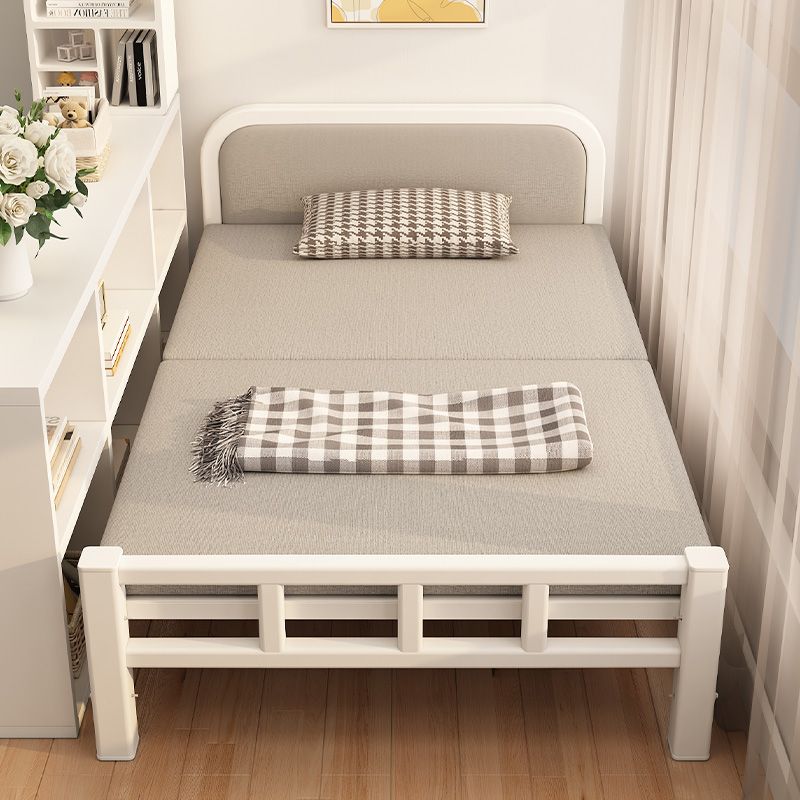 folding bed single bed home lunch break small bed adult simple rental house 1 m 2 portable double bed hard plate iron bed