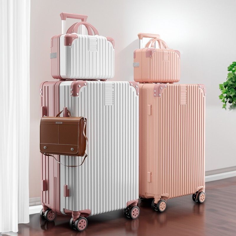 new retro luggage student trolley case korean style large capacity password suitcase universal wheel box durable