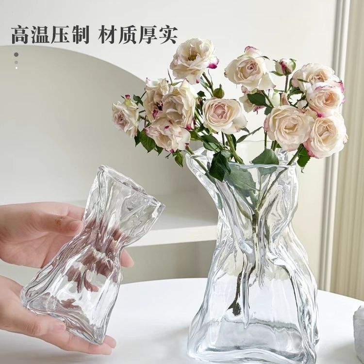 glass special-shaped vase size purse ins style flower arrangement hydroponic high-grade living room decoration [half price clearance]]