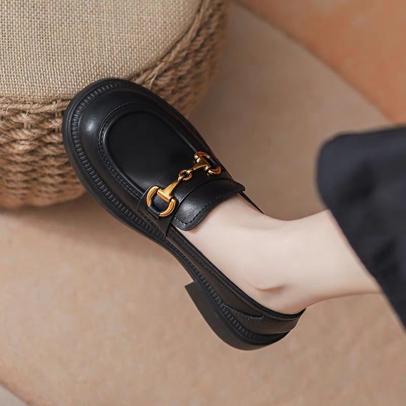 authentic leather loafers women‘s 2024 autumn new british style jk leather shoes slip-on pumps korean style all-matching women‘s shoes