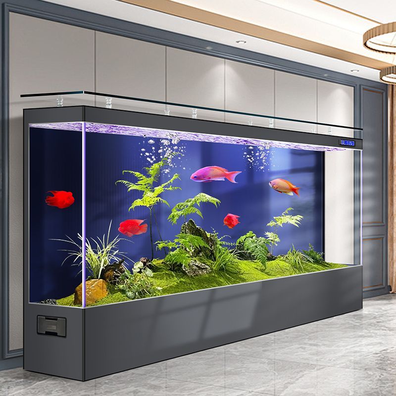 new glass fish tank aquarium wall living room home floor square company medium and large filter circular ecology