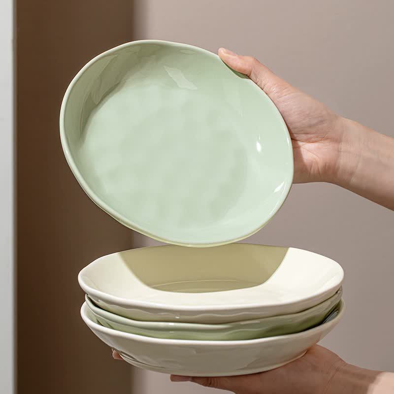 flange cream 2024 new household plate bowl and chopsticks advanced ceramic bowl and dish tableware set new home